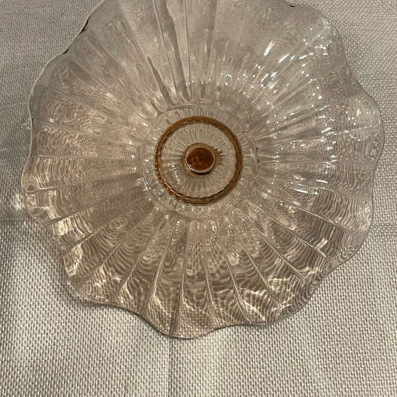 Jeannette Pink Iris & Herringbone Depression Glass Handled Tray 7.5” Vintage - Picture 4 of 8